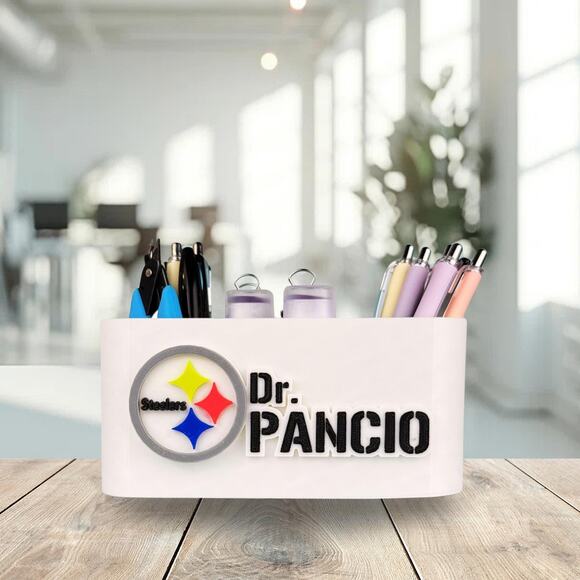 Personalized Pittsburgh Steelers Desk Organizer, Steelers Office Decor - Picture 2 of 10